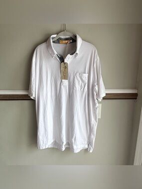 Field Day Sporting Co Francis Pocket White  Golf Polo Shirt Logo
